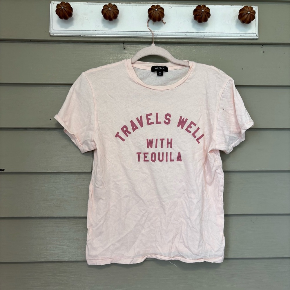 Wildfox Pink Tee - Travels Well With Tequila